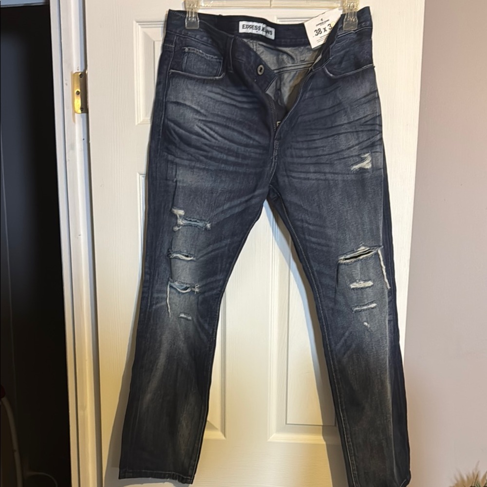 Express Blue Slim Straight Jeans